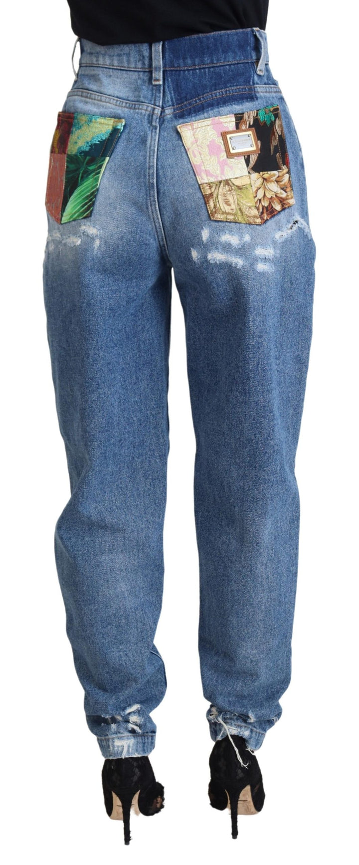 Chic tattered denim trousers - Indigo Essence