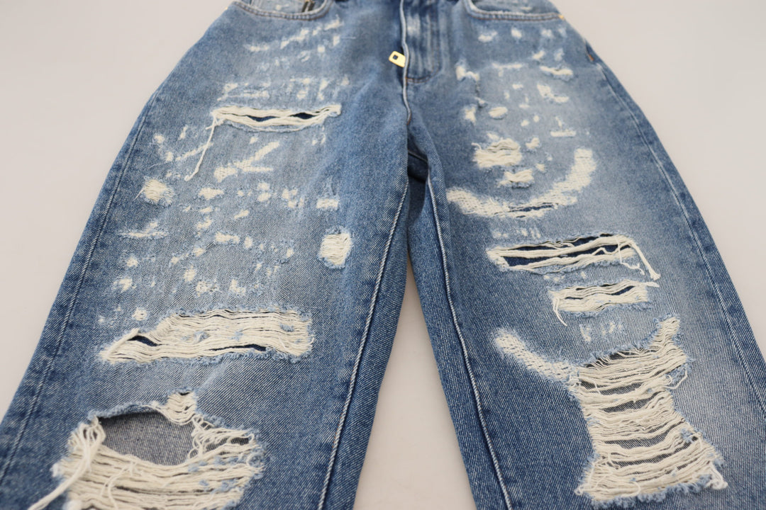 Chic tattered denim trousers - Indigo Essence