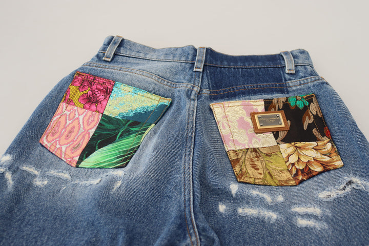 Chic tattered denim trousers - Indigo Essence