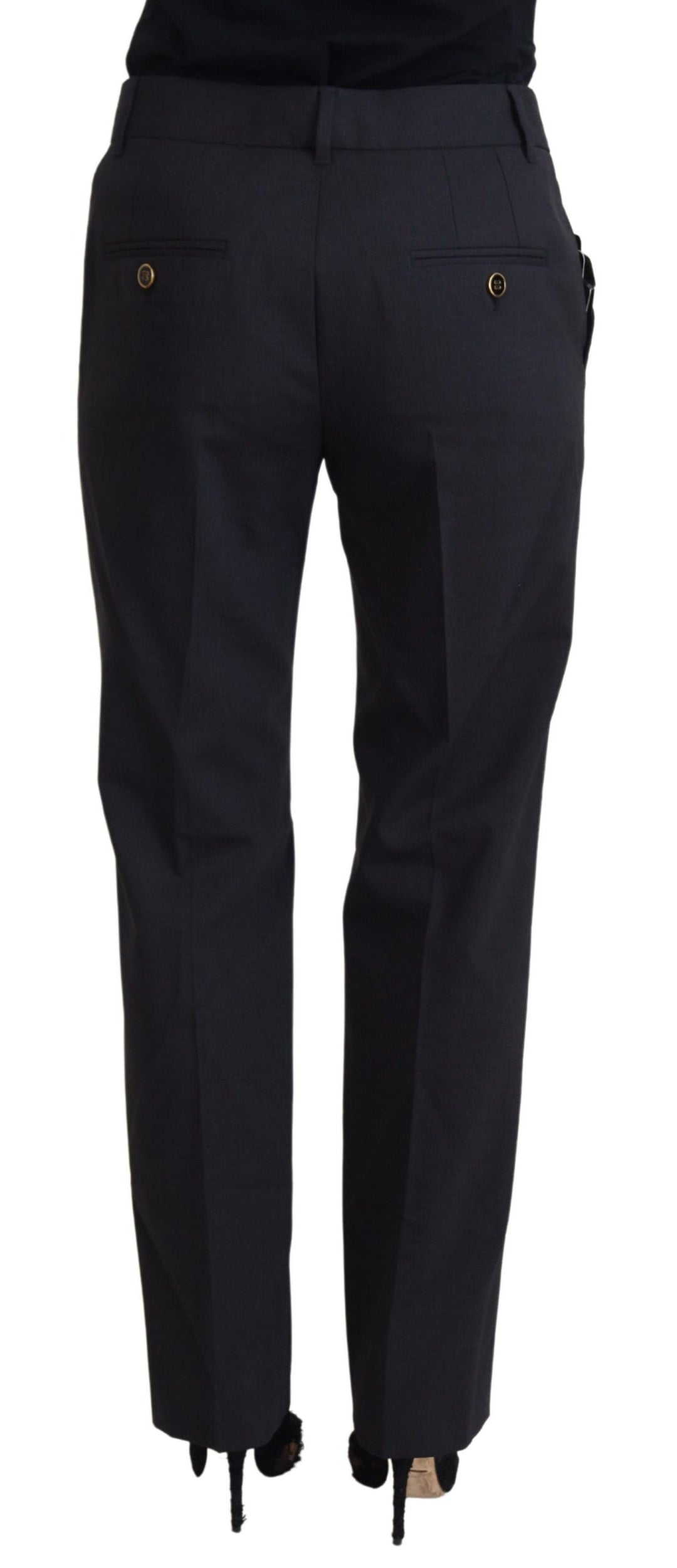 Chic grey wool blend trousers for sophisticated style