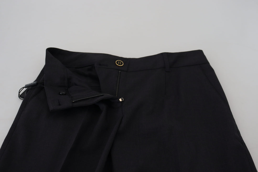 Chic grey wool blend trousers for sophisticated style