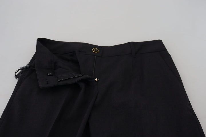 Chic grey wool blend trousers for sophisticated style