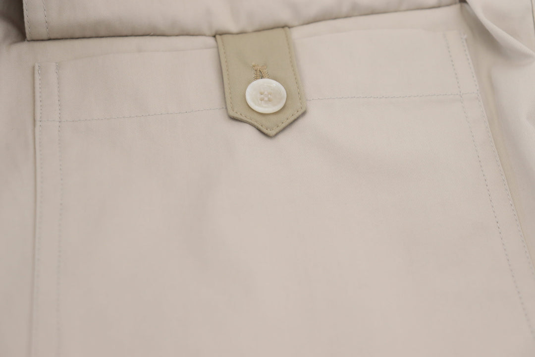 Beige Baumwolle Damen Cargo Hose