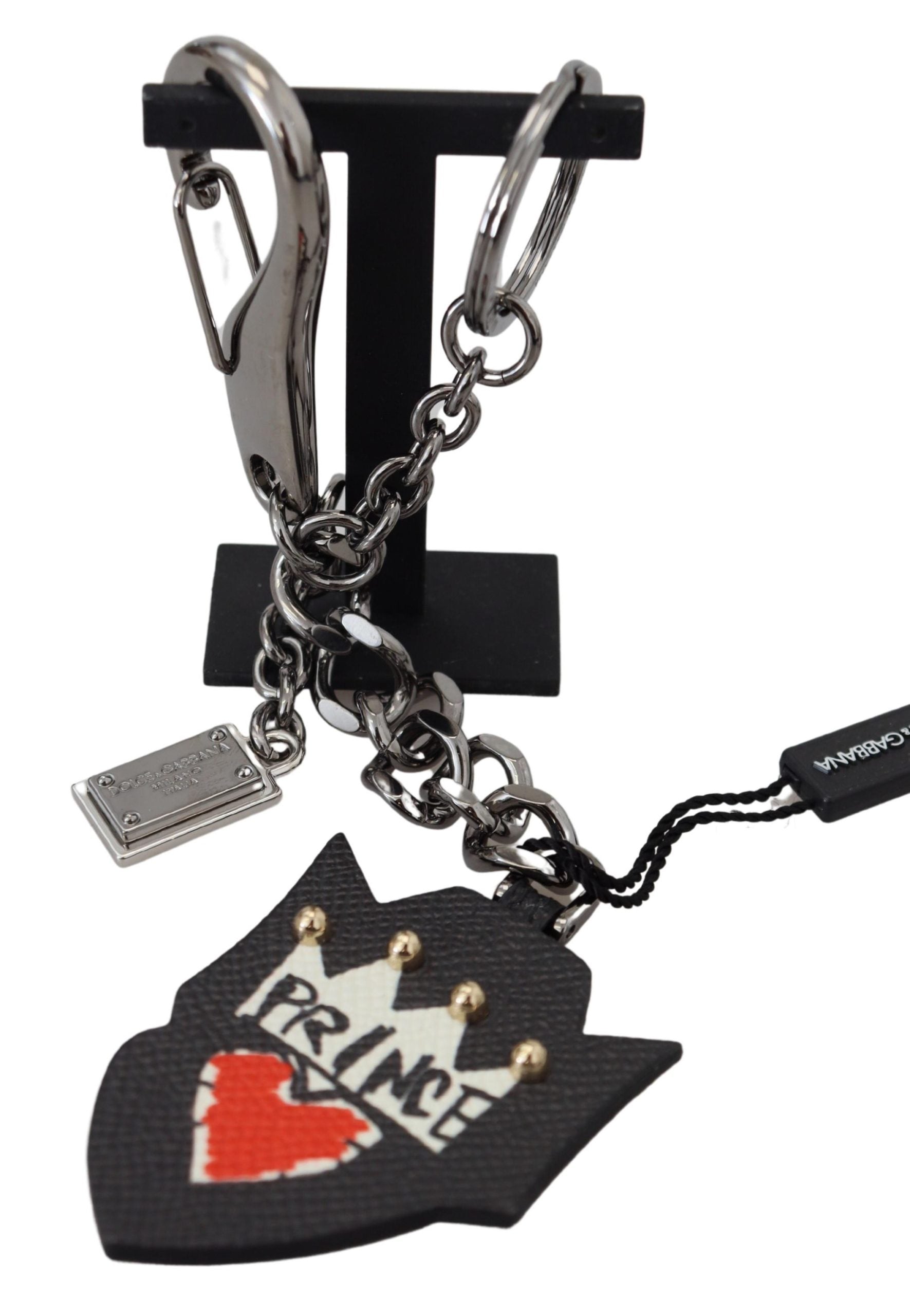 Elegant silver and black designer keychain