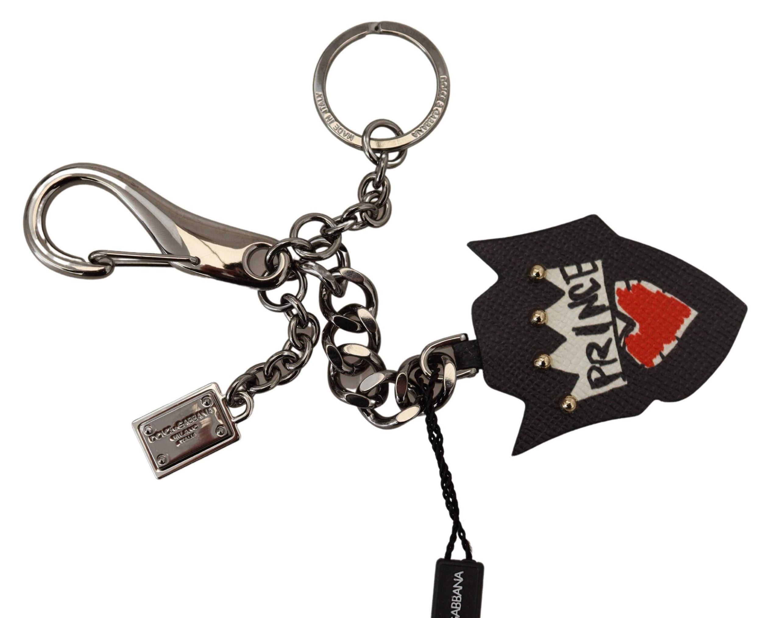 Elegant silver and black designer keychain