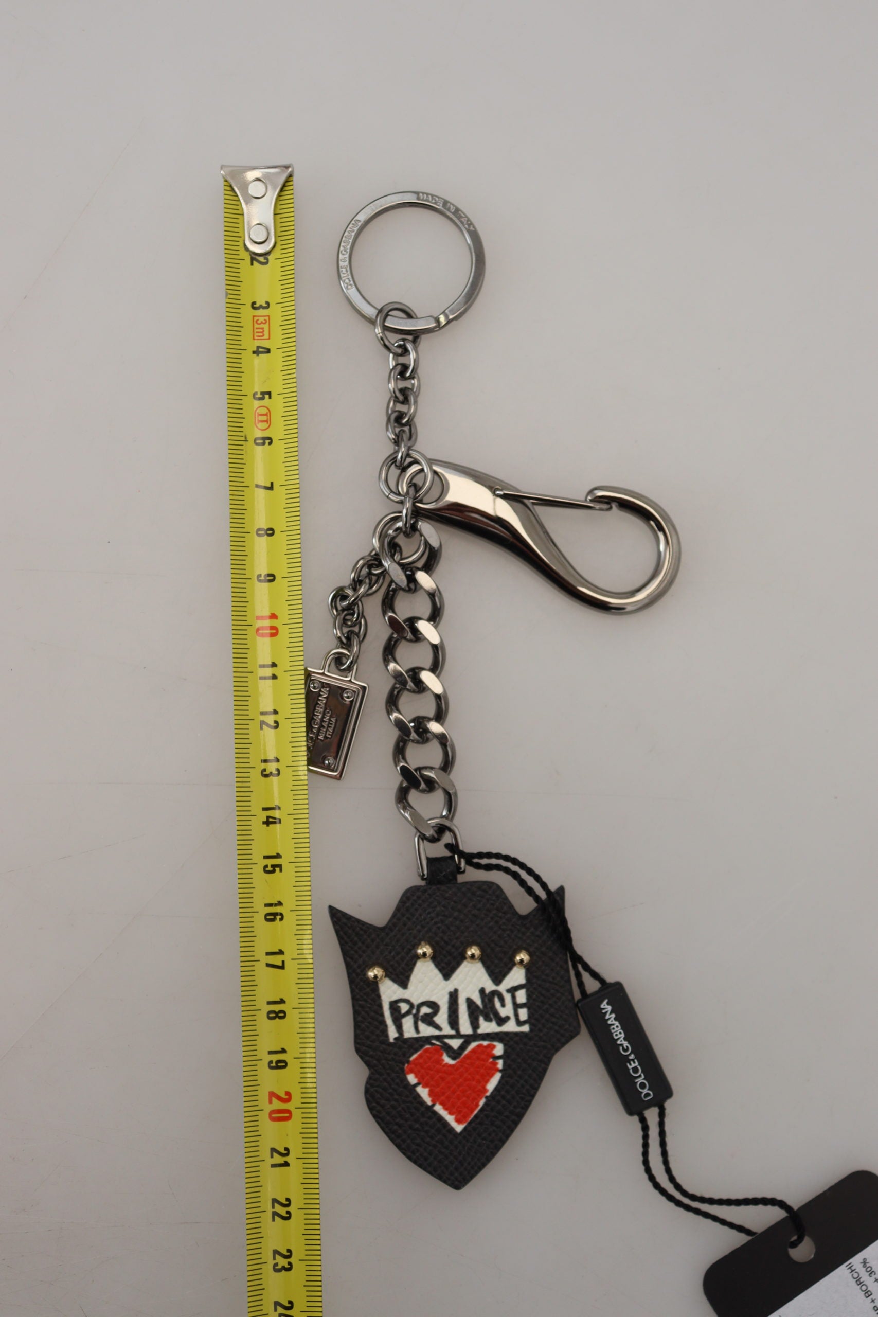 Elegant silver and black designer keychain