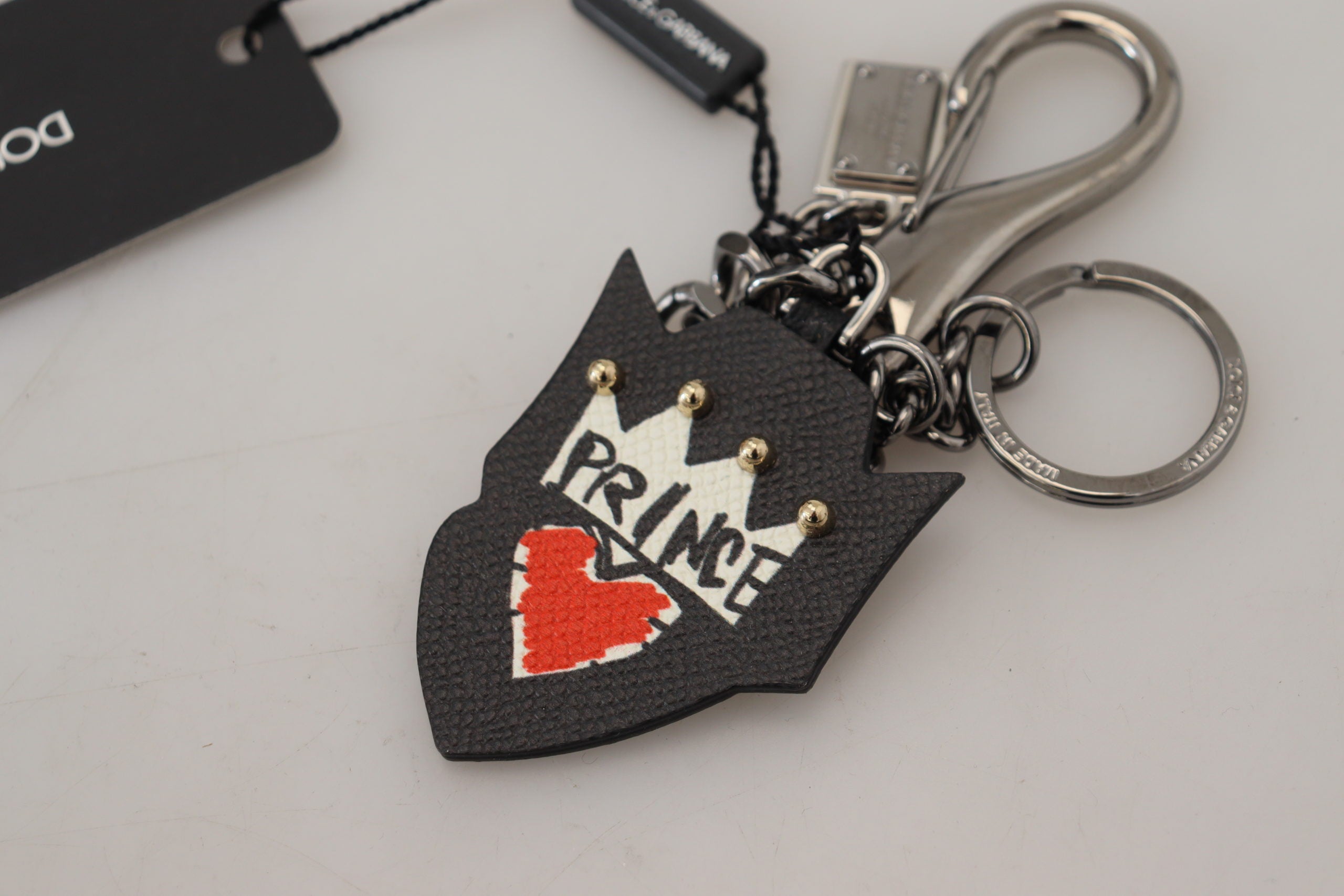 Elegant silver and black designer keychain