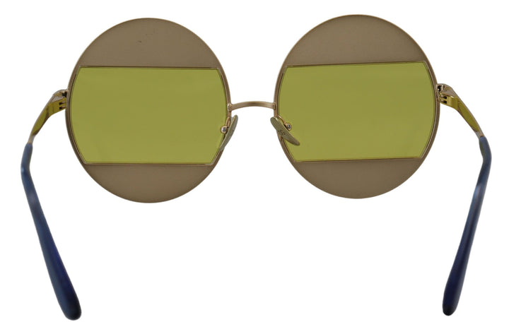 Dolce & Gabbana Ovale Sonnenbrille mit Kristallverzierung in Gold