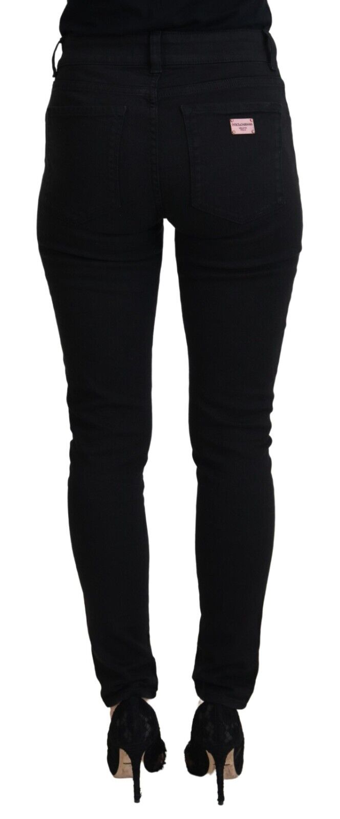 Elegant black denim trousers