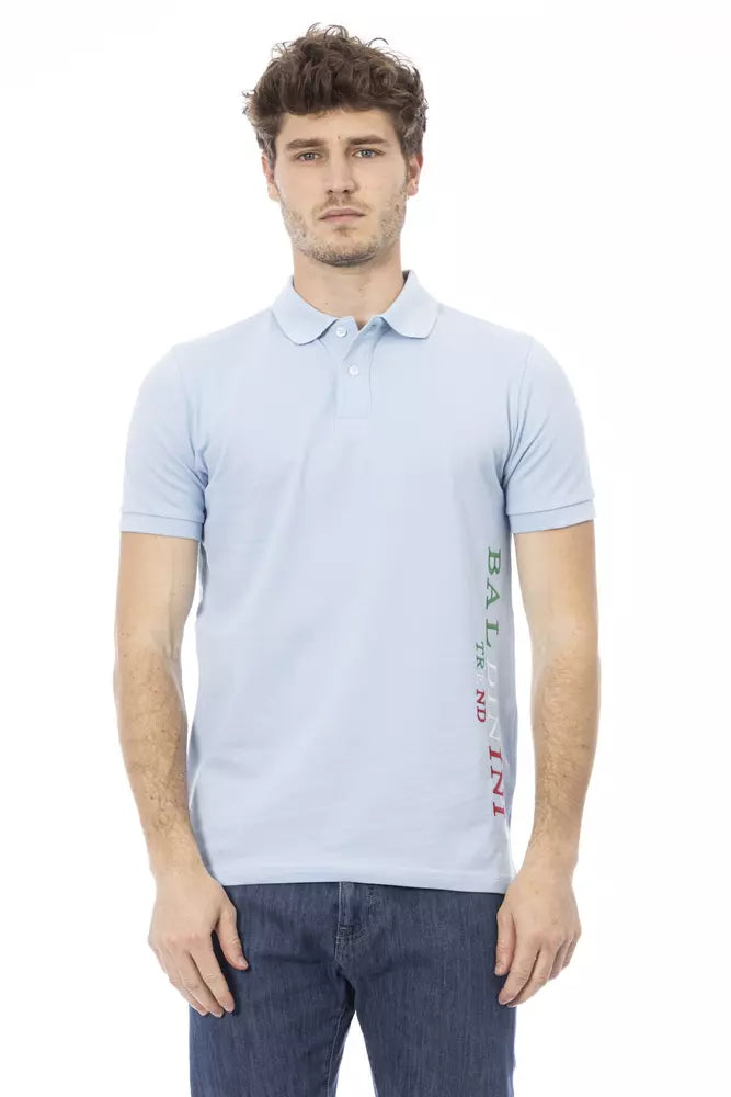 Light blue cotton men's polo