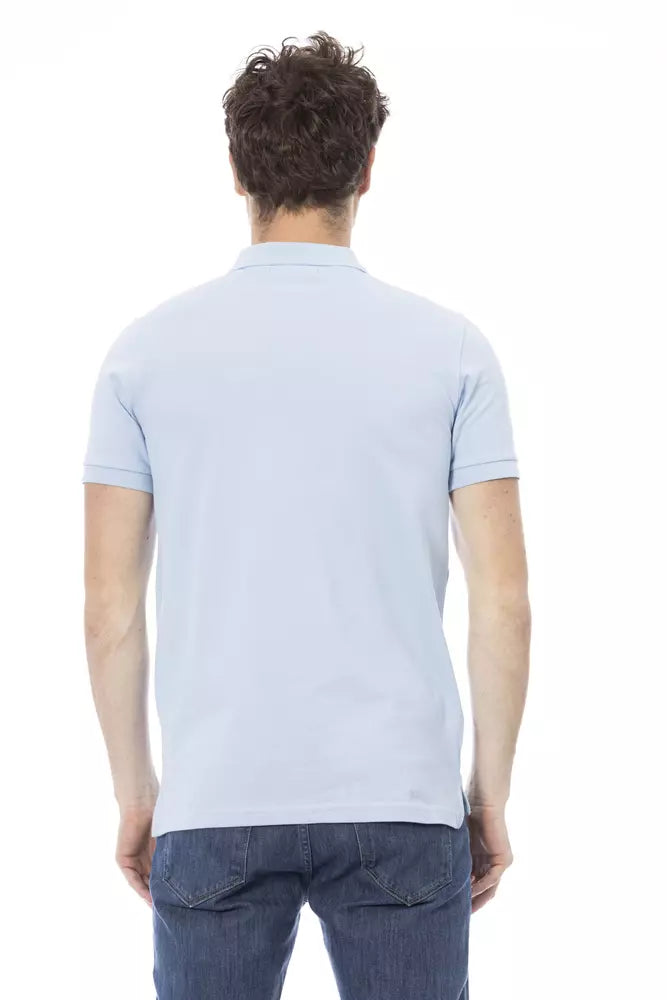 Light blue cotton men's polo