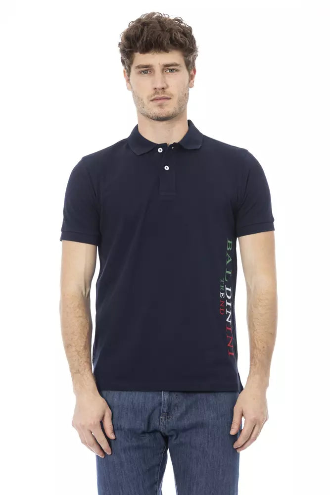 Blaues Baumwoll-Poloshirt für Männer