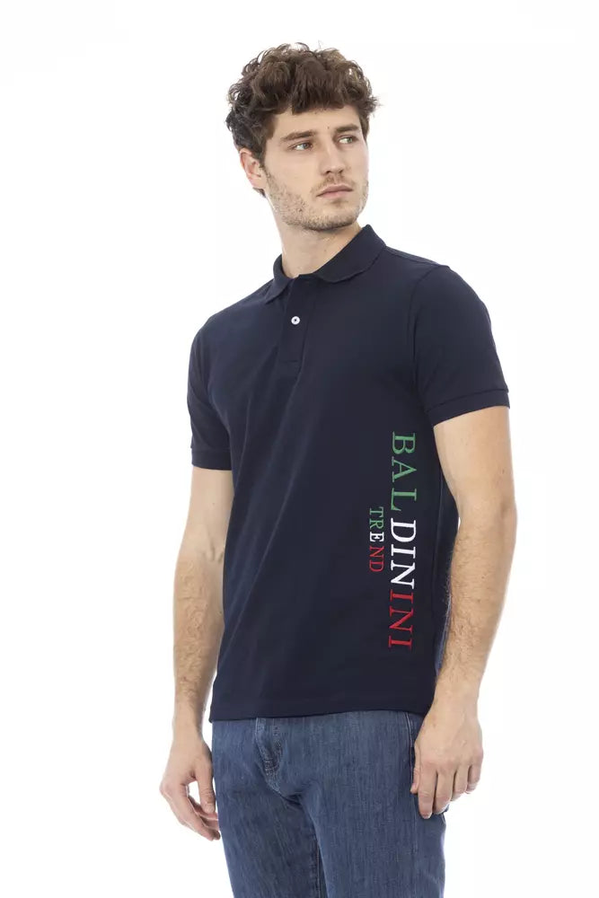 Blaues Baumwoll-Poloshirt für Männer