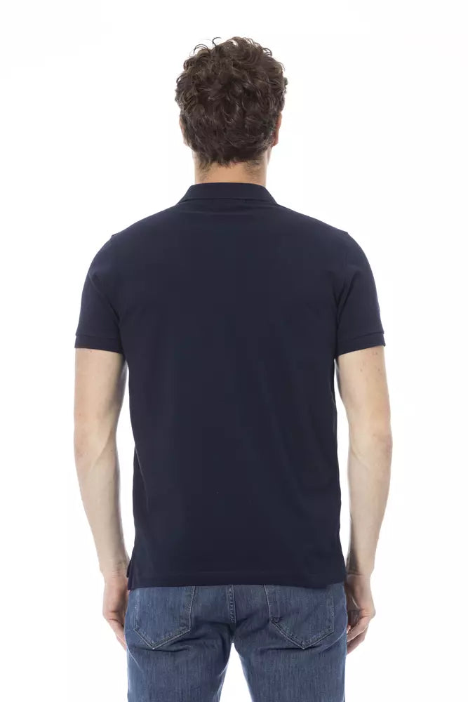 Blaues Baumwoll-Poloshirt für Männer