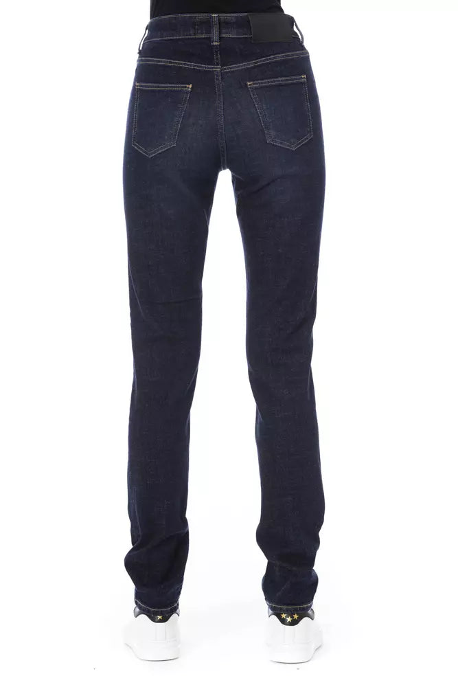 Blaue Baumwolle Frauen Jeans