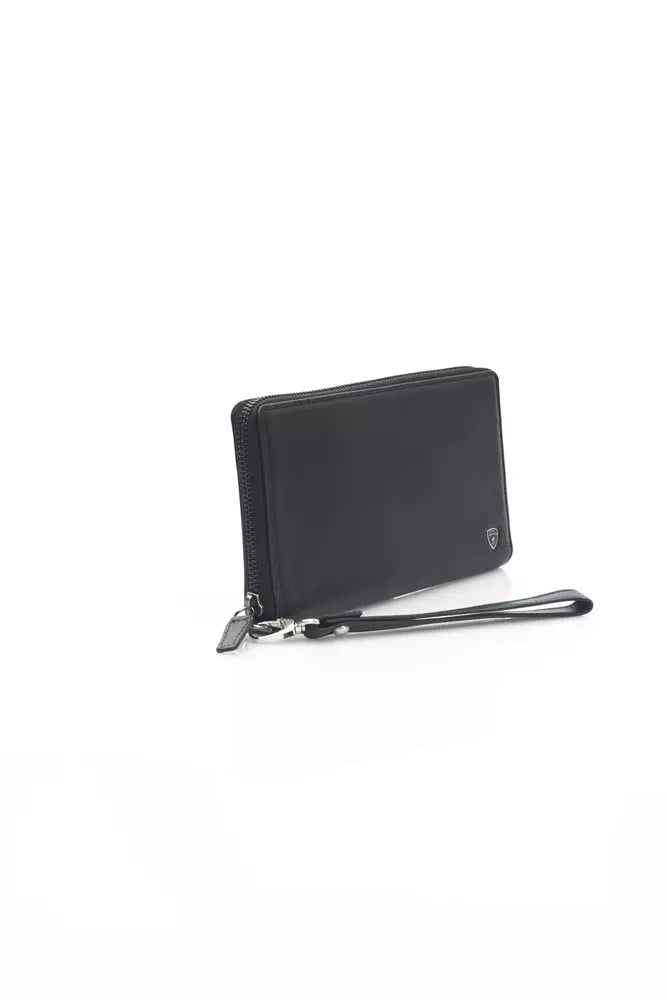 Black calfskin men's wallet