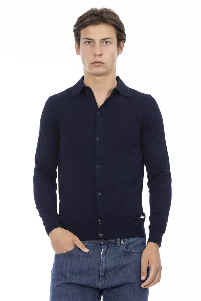 Blue cotton shirt for men