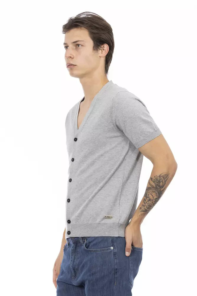 Grauer Herren-Pullover aus Baumwolle