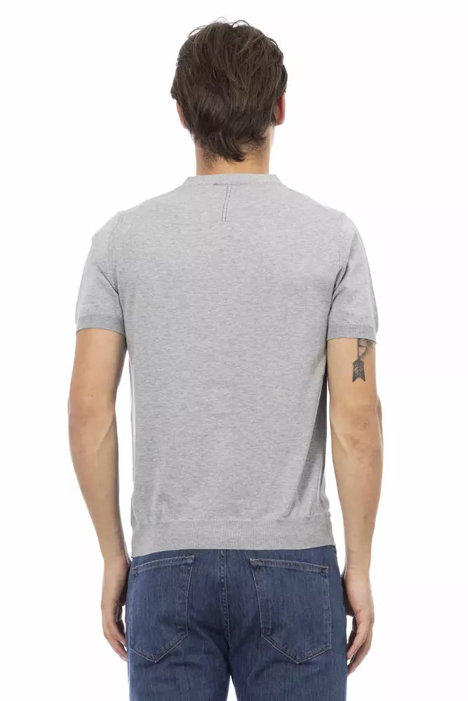 Grauer Herren-Pullover aus Baumwolle