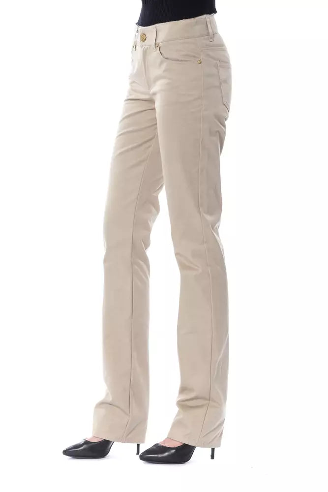 Beige cotton women's pants
