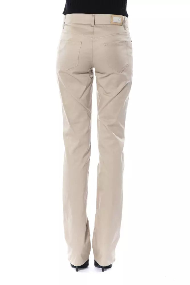 Beige cotton women's pants