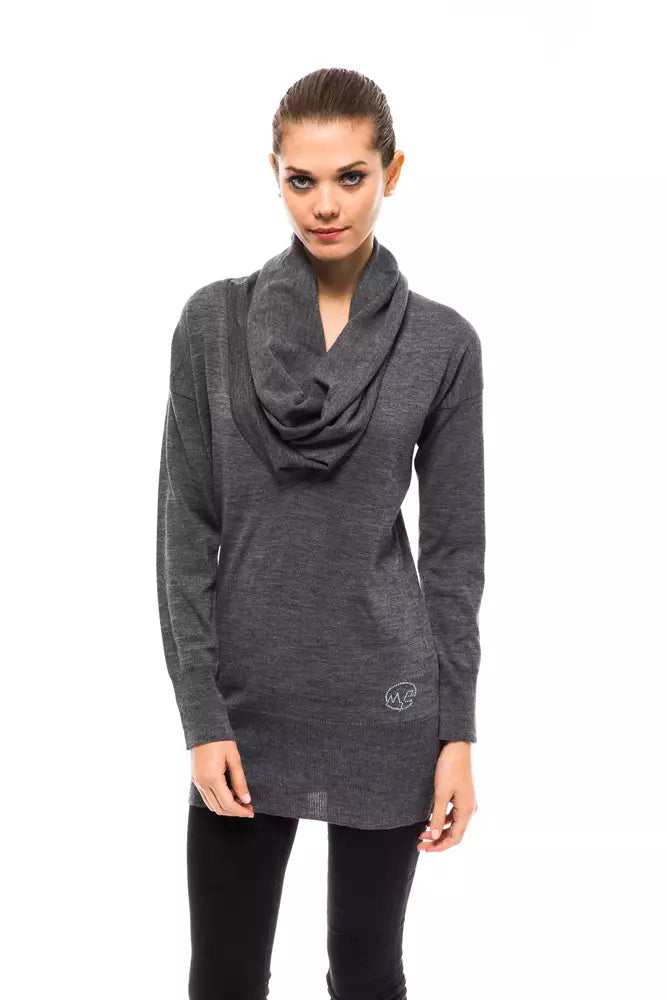 Grey wool sweater for women