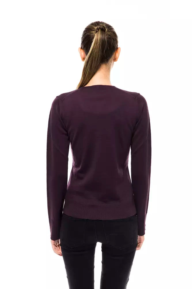 Lila Wollpullover für Damen