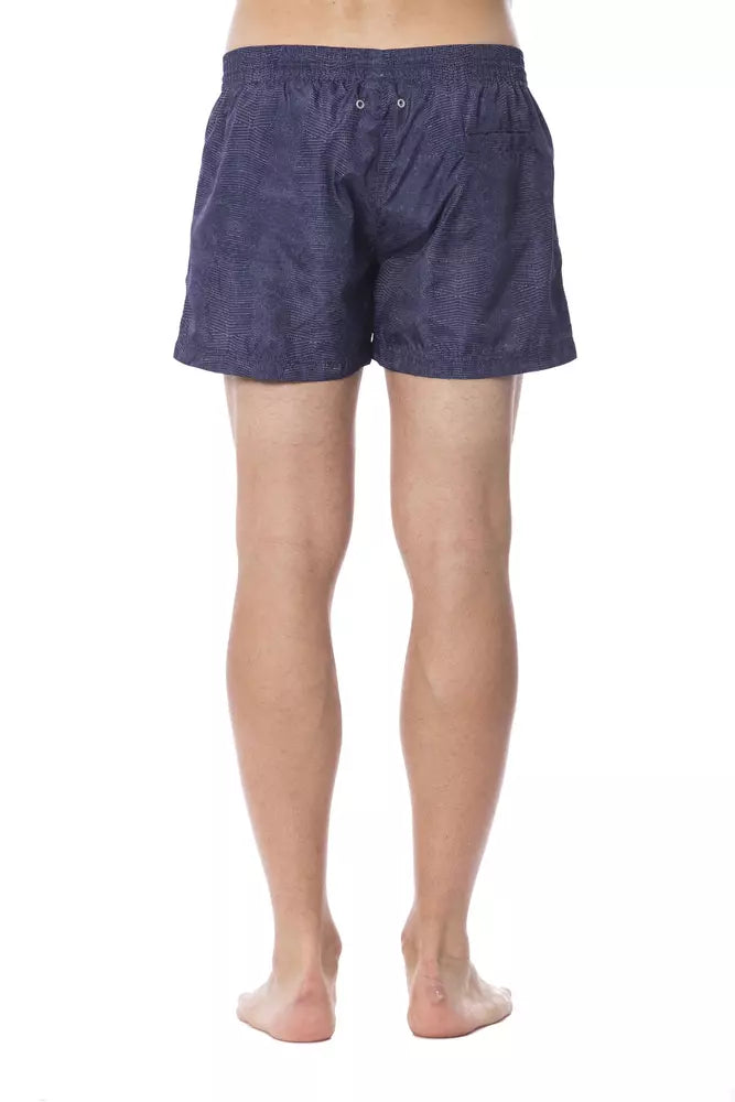 Blue polyester swimwear for men