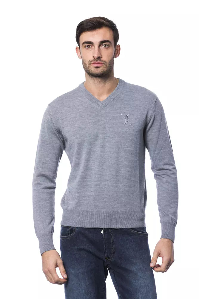 Grauer Pullover aus Merinowolle für Männer
