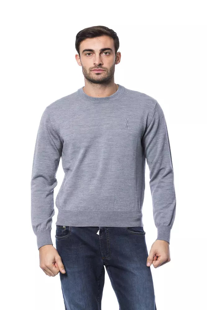 Grey merino wool sweater for men