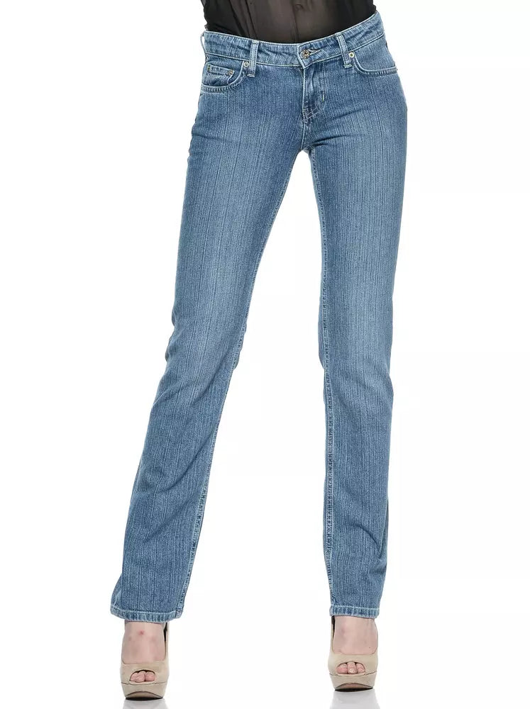 Hellblaue Damenjeans aus Baumwolle