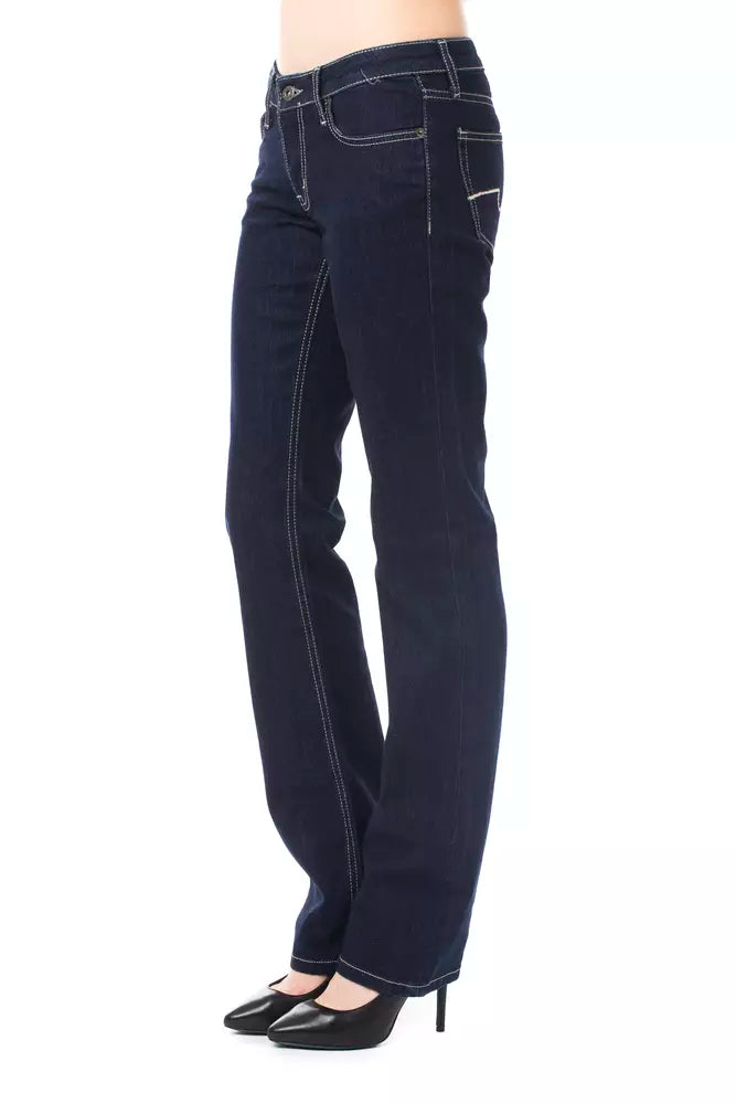 Blaue Baumwolle Frauen Jeans