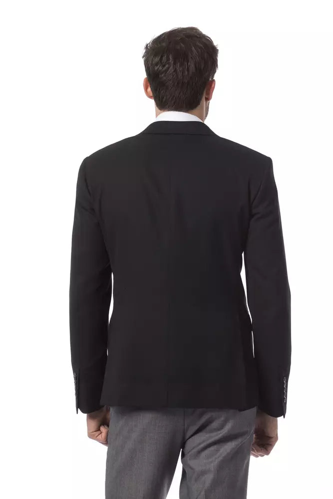 Schwarzer Herrenblazer aus Wolle
