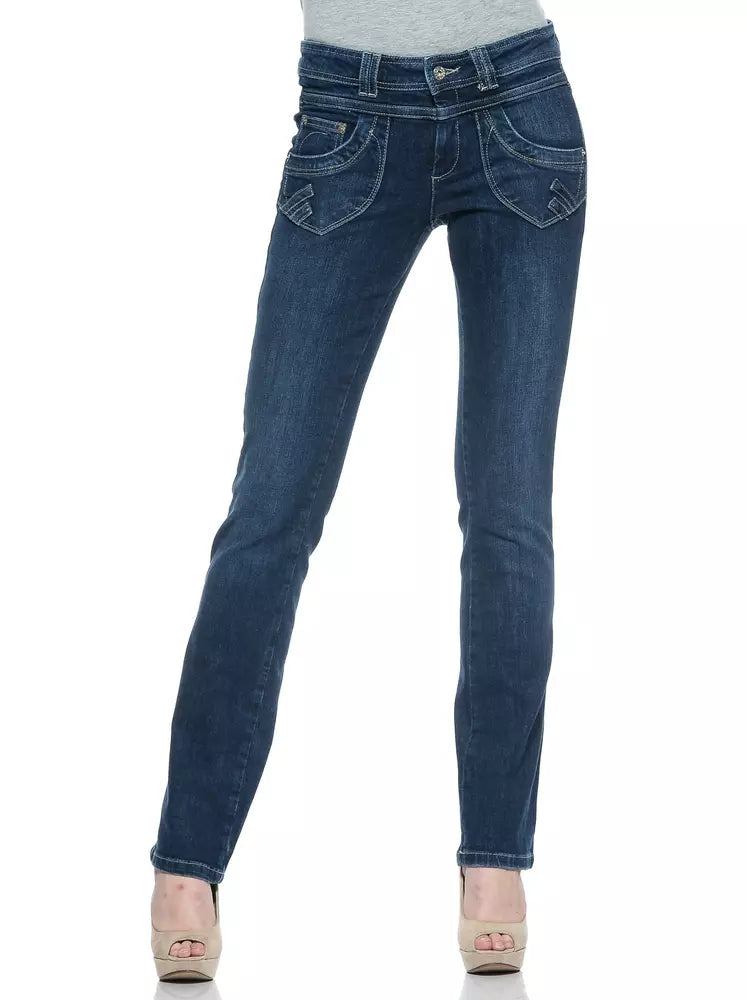 Blaue Baumwoll-Jeans für Damen