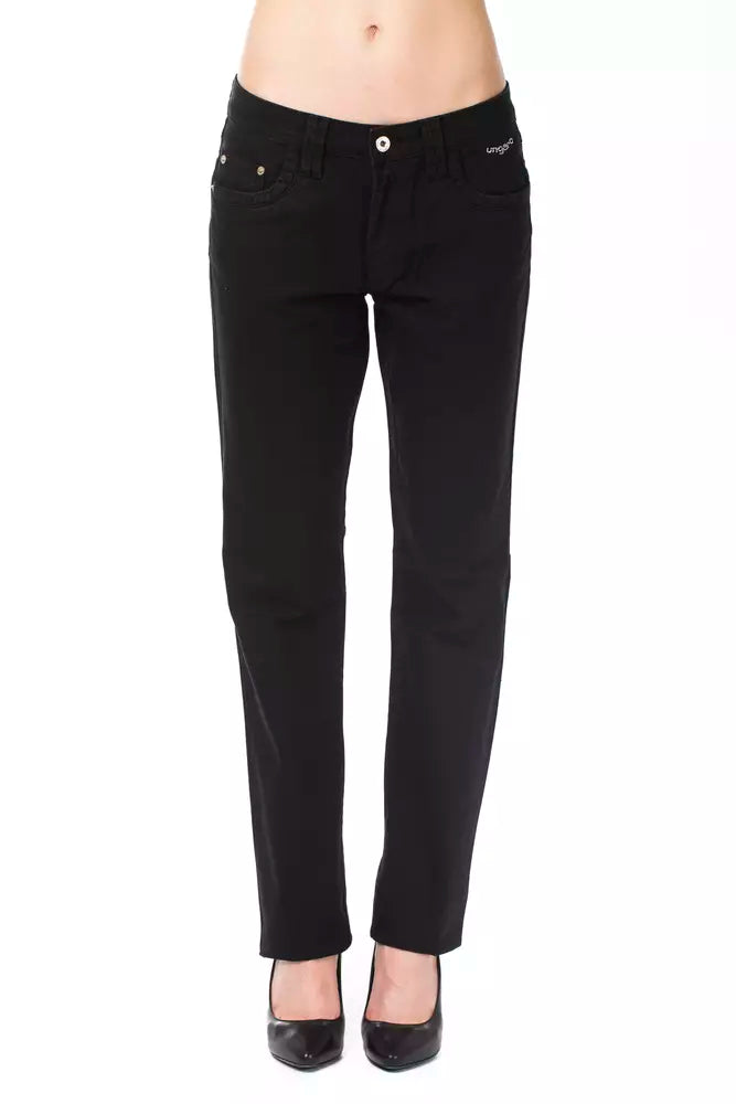 Schwarze Damenhose aus Baumwolle