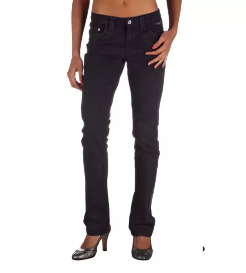 Dunkelblaue Damen-Jeans mit geradem Schnitt