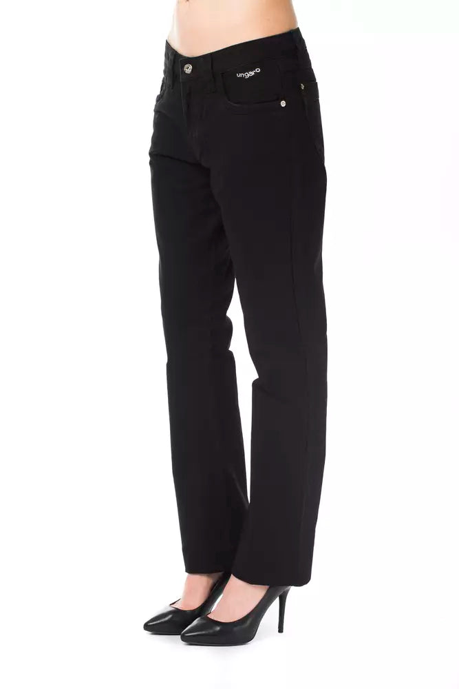 Schwarze Damenhose aus Baumwolle