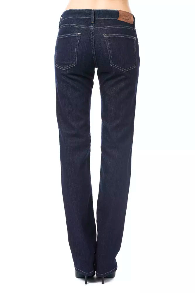 Damen-Jeans aus blauem Baumwollstoff
