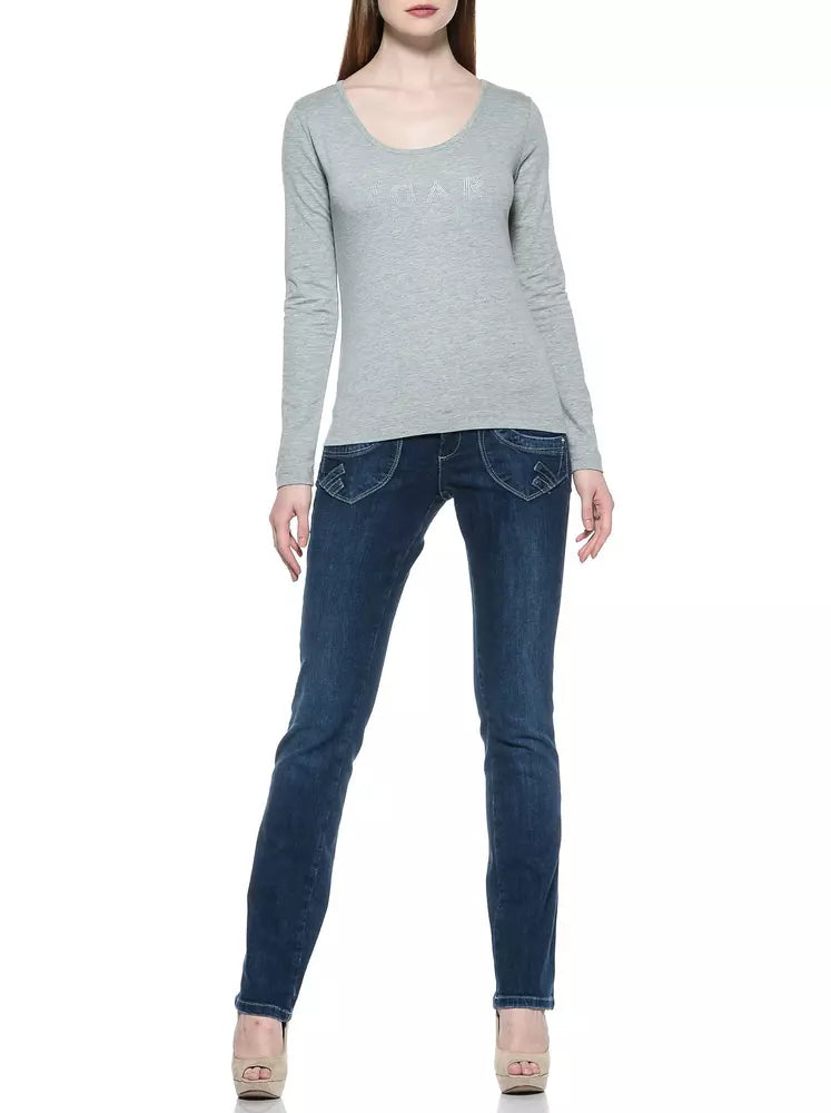Blaue Baumwoll-Jeans für Damen