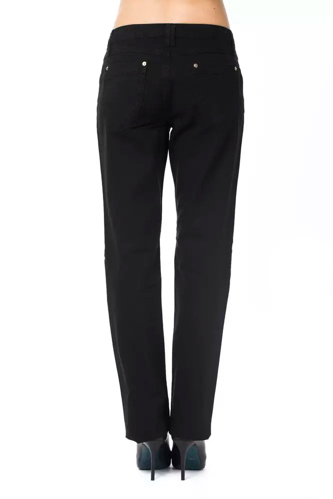Schwarze Damenhose aus Baumwolle