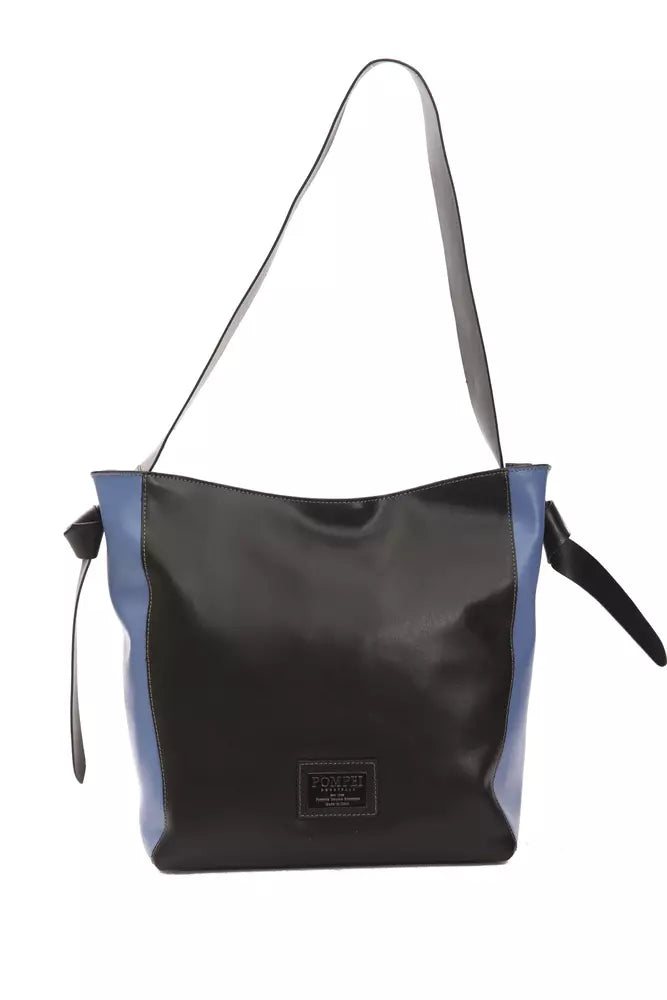 Black leather ladies shoulder bag