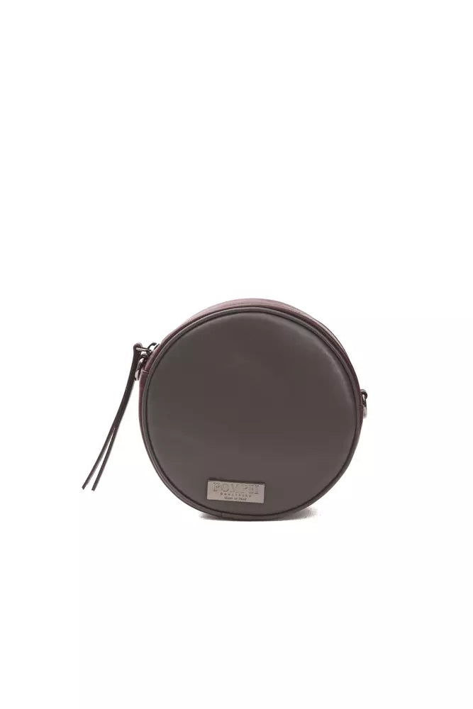 Chic burgundy small oval shoulder bag