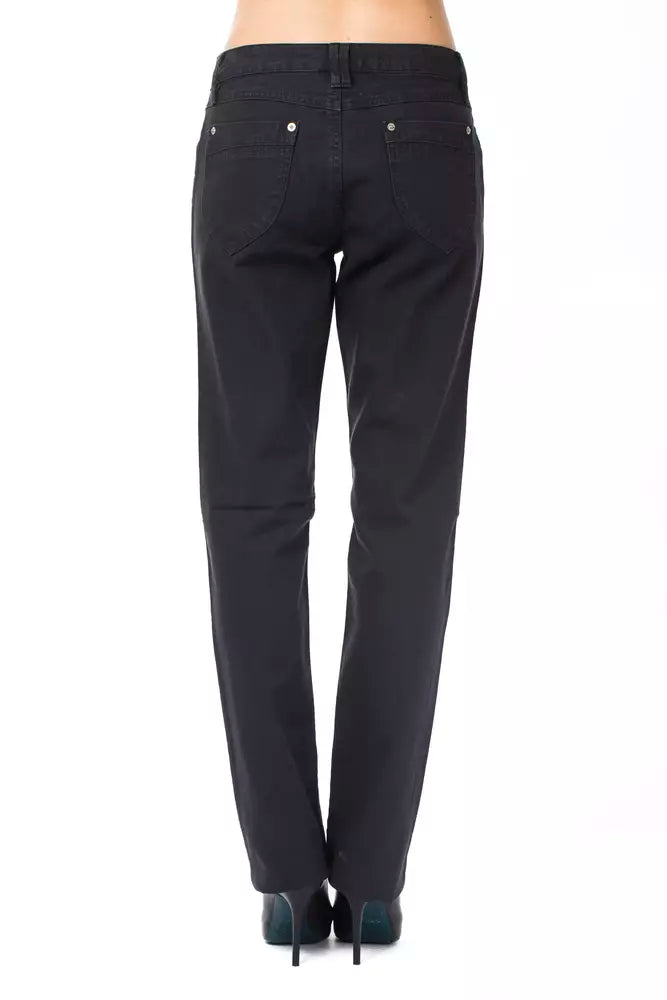 Dunkelblaue Damen-Jeans mit geradem Schnitt