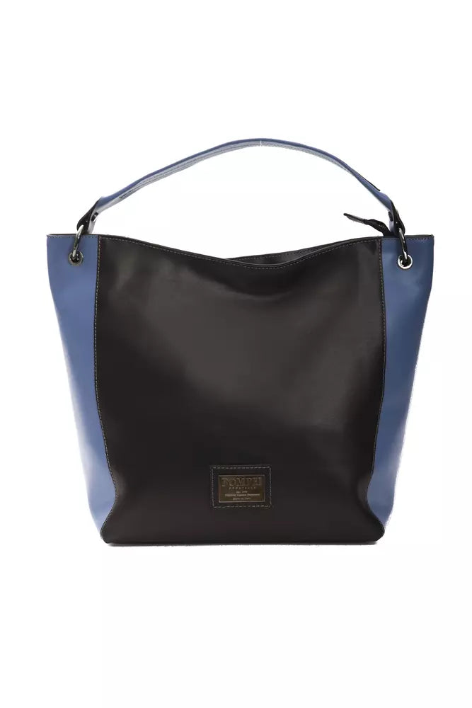 Black leather ladies shoulder bag