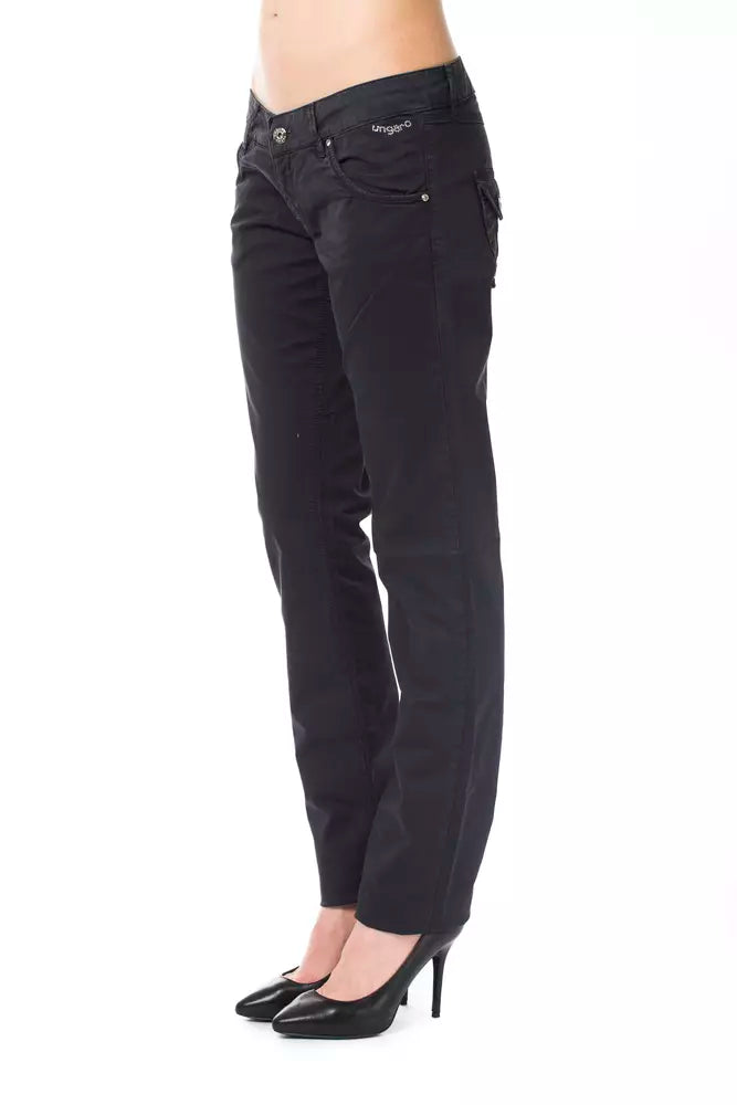 Blue cotton women's trousers