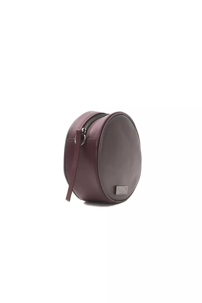 Chic burgundy small oval shoulder bag