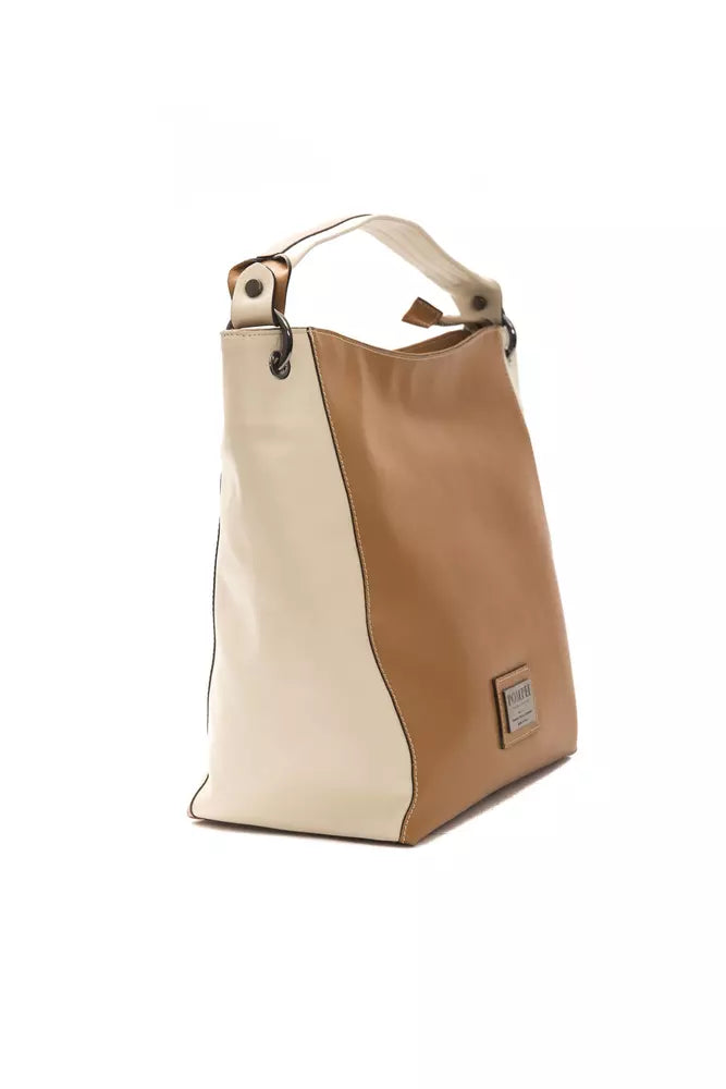 Brown leather ladies shoulder bag