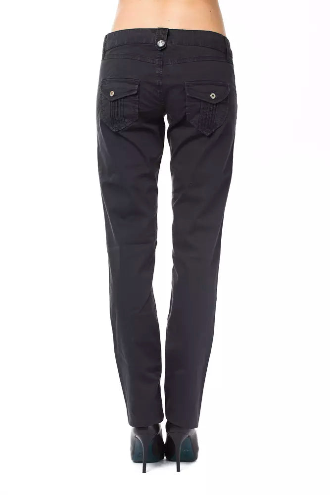 Blue cotton women's trousers