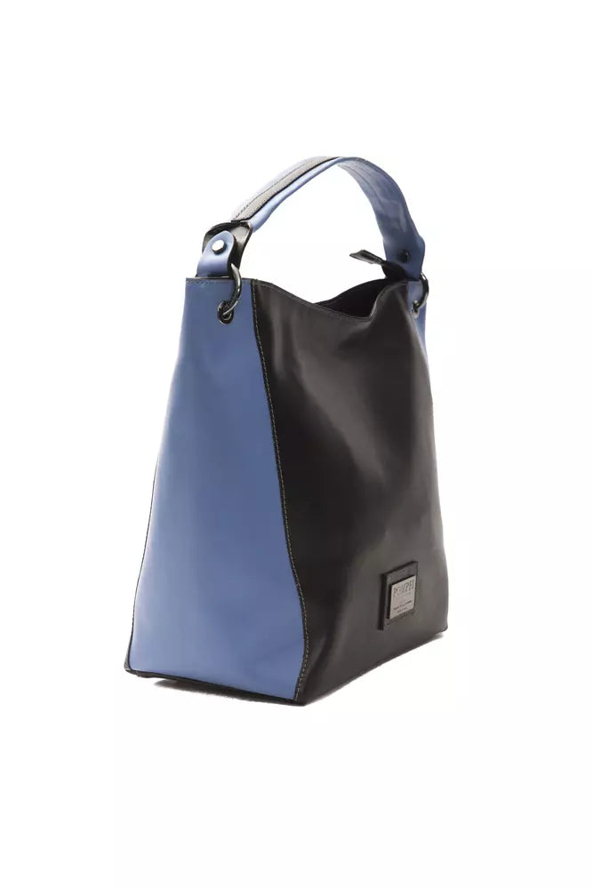 Black leather ladies shoulder bag