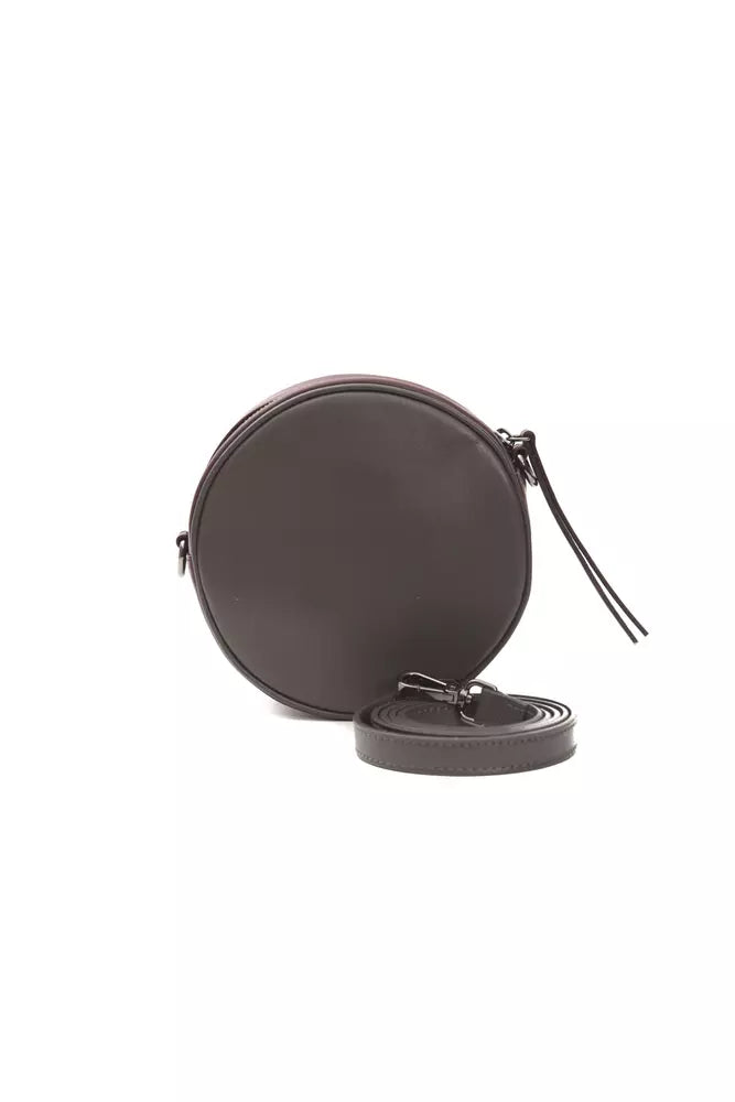Chic burgundy small oval shoulder bag